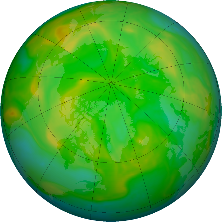 Arctic ozone map for 20 June 2005